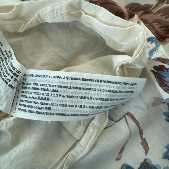 Abercrombie Fitch Emerson Poplin Puff Sleeve Mini Dress Cream Floral Size XL - Picture 5 of 8